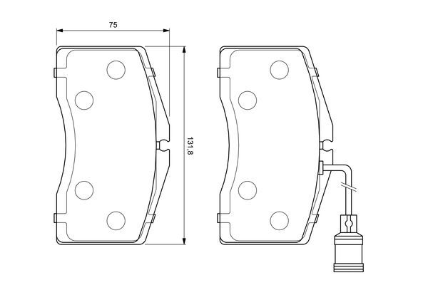 Комплект гальмівних накладок, дискове гальмо, Bosch 0986424664