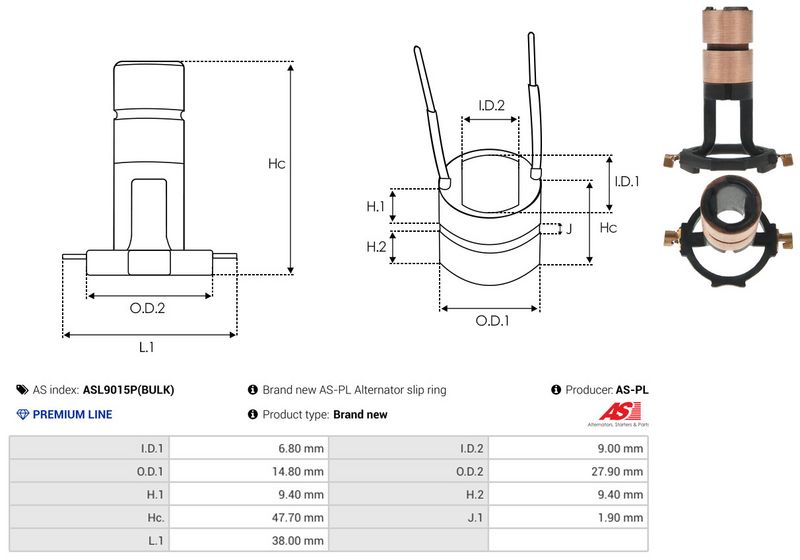 Rõngas, generaator, AS-PL ASL9015P(BULK)