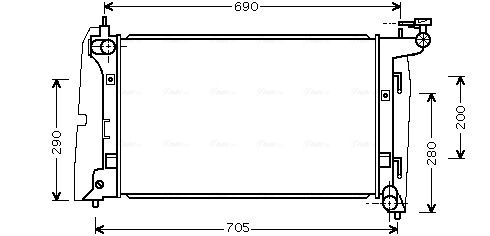 Радіатор, система охолодження двигуна, Ava TOA2290