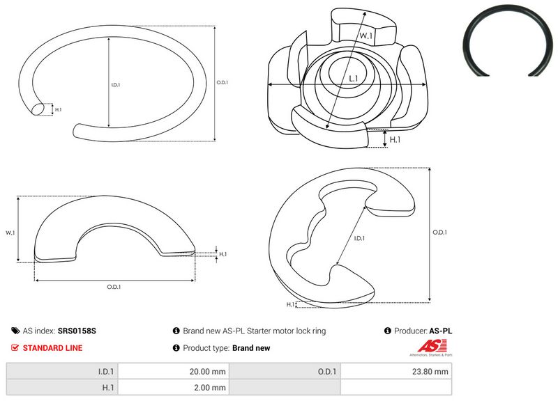 AS-PL SRS0158S Repair Kit, starter