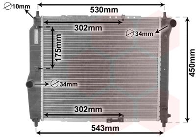 Радіатор, система охолодження двигуна, AVEO 12/12 MT +-AC 1.5, Van Wezel 81002066