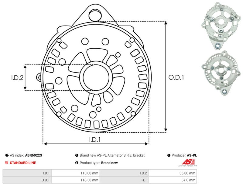 AS-PL ABR6022S Protective Cap, alternator
