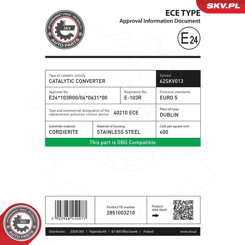 Katalüsaator, ESEN SKV 62SKV013