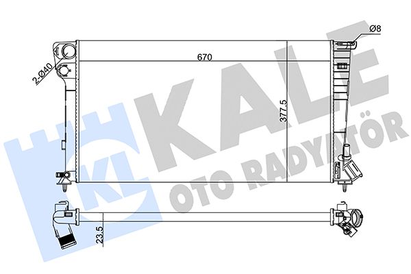 Радіатор, система охолодження двигуна, Kale Oto Radyatör 160900