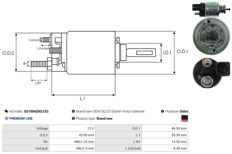 Magnetlülitus, starter, AS-PL SS1094(DELCO)