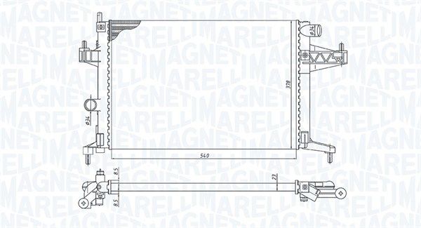 Радіатор, система охолодження двигуна, Magneti Marelli 350213191600