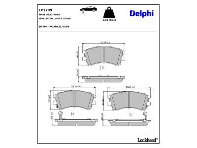 set placute frana,frana disc LP1799 DELPHI