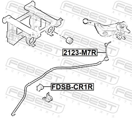 FEBEST FDSB-CR1R Mounting, stabiliser bar
