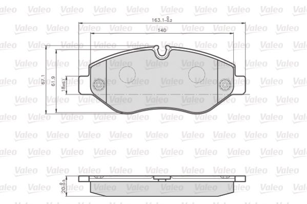 VALEO 872192 Brake Pad Set, disc brake