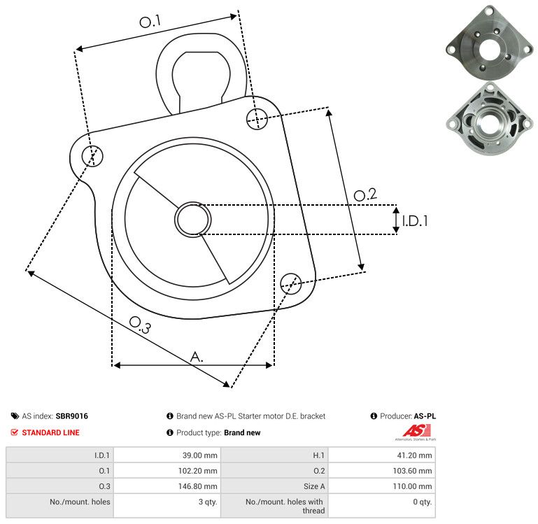 AS-PL SBR9016 Starter Lid, carburettor