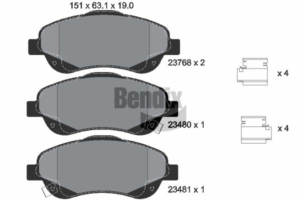 BENDIX Braking fékbetétkészlet, tárcsafék BPD1319