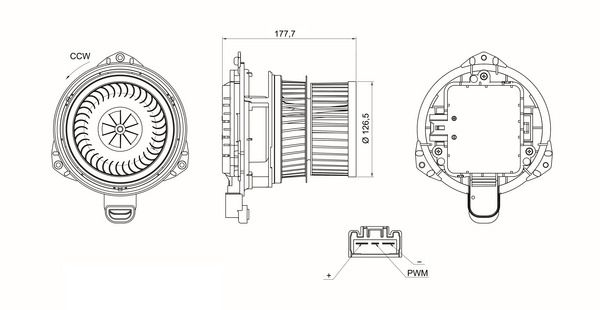 Ventilator, habitaclu MAHLE AB 480 000S