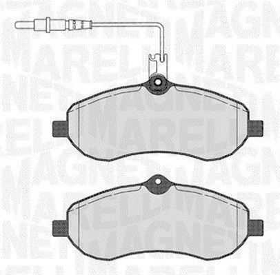 Комплект гальмівних накладок, дискове гальмо, Magneti Marelli 363916060193