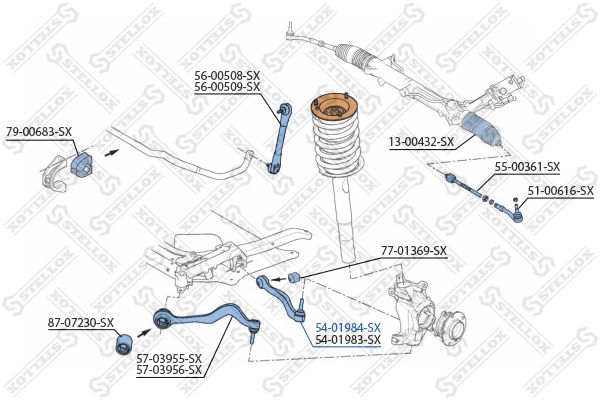 STELLOX 54-01984-SX Control/Trailing Arm, wheel suspension