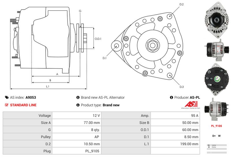 AS-PL A9053 Alternator