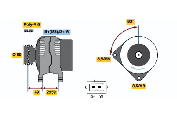 BOSCH Dynamo / Alternator 0 986 046 460