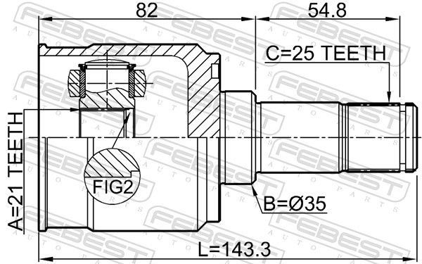 FEBEST 3511-NL3R Joint Kit, drive shaft