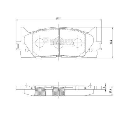 Комплект гальмівних накладок, дискове гальмо, Nipparts N3602141