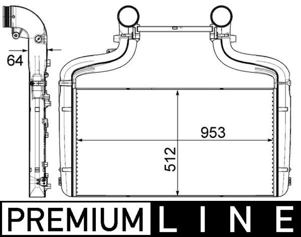 Product Image - Intercooler, inlaatluchtkoeler - CI454000P - MAHLE