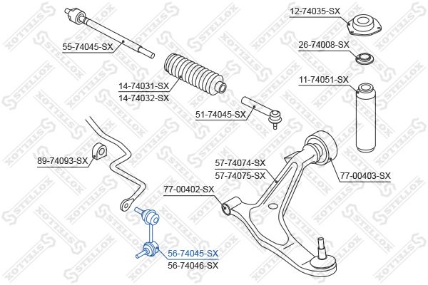 STELLOX 56-74045-SX Link/Coupling Rod, stabiliser bar