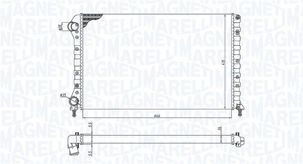 MAGNETI MARELLI радиатор двигателя FIAT DOBLO 119 1,4 1.6 16V 1.9 D 03.2001-