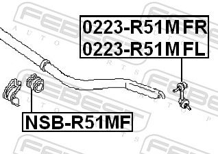 FEBEST 0223-R51MFL Link/Coupling Rod, stabiliser bar