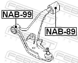 FEBEST NAB-99 Mounting, control/trailing arm