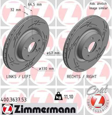 Гальмівний диск, Zimmermann 400.3637.53