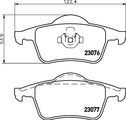 Комплект гальмівних накладок, дискове гальмо, Hella 8DB355008-871