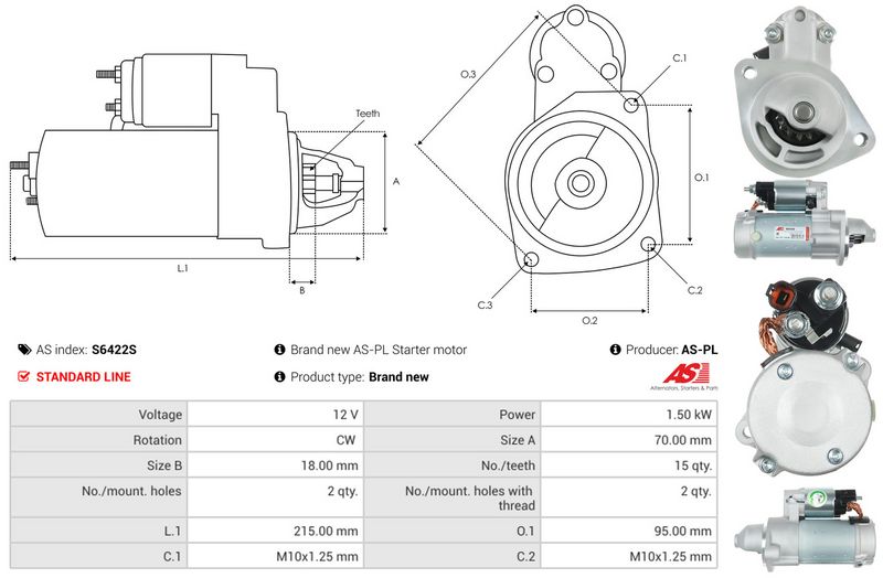 AS-PL S6422S Starteris