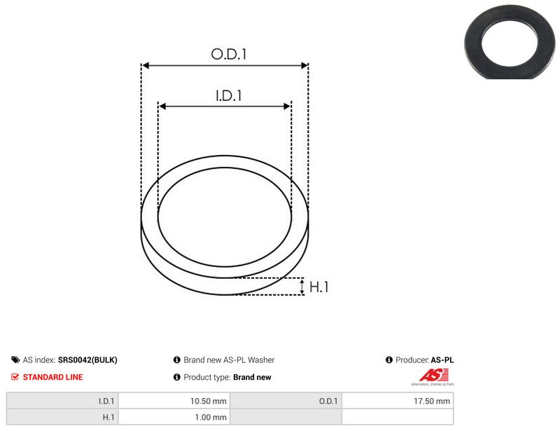 AS-PL SRS0042(BULK) Repair Set, alternator