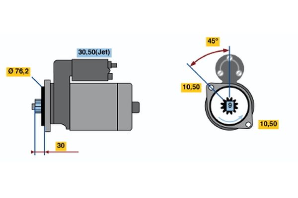 BOSCH Startmotor / Starter 0 001 124 013