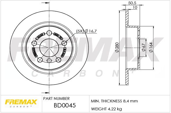 FREMAX BD-0045 Гальмівний диск