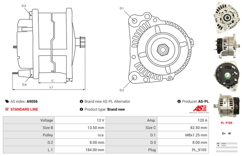 AS-PL A9056 Alternator