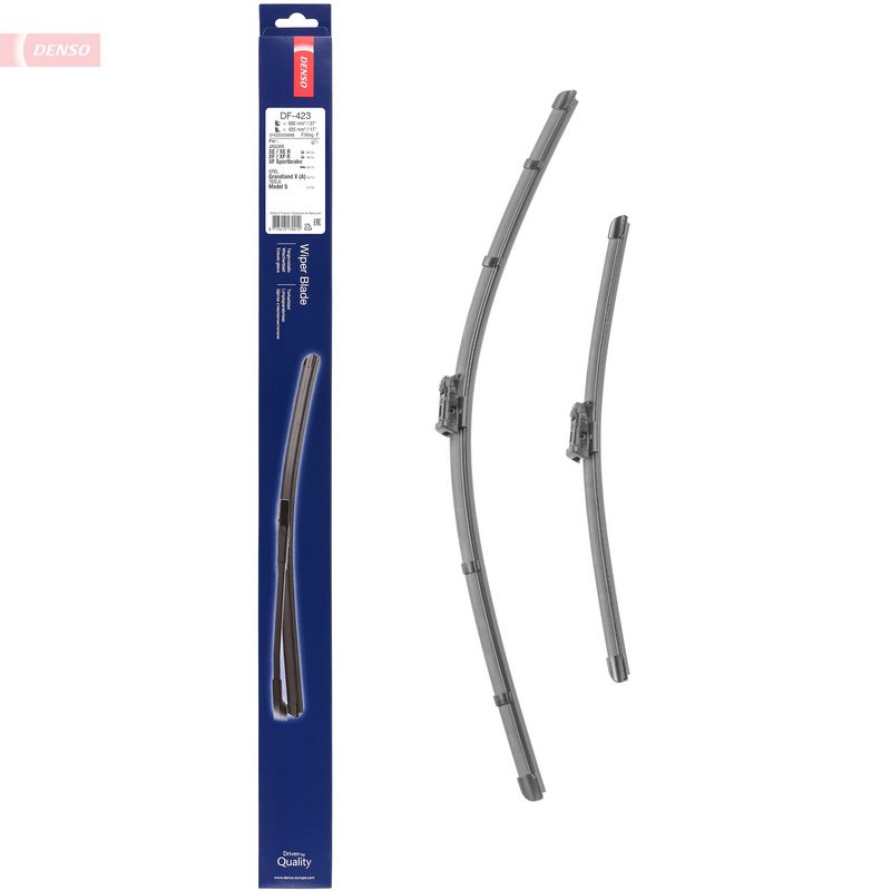 Wisserblad Flat Voor (2pcs) ExactFit 700/430mm past: JAGUAR XE, XF II, XF SPORTBRAKE  OPEL GRANDLAND / GRANDLAND X, GRANDLAND X  TESLA MODEL S 09.12-