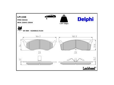 DELPHI LP1166 - Brake Pad Set, disc brake