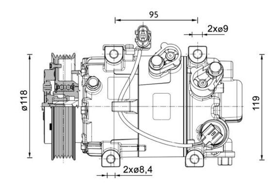 Mahle ACP 1466 000P Compressor, air conditioning