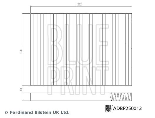 BLUE PRINT ADBP250013 Filter, cabin air