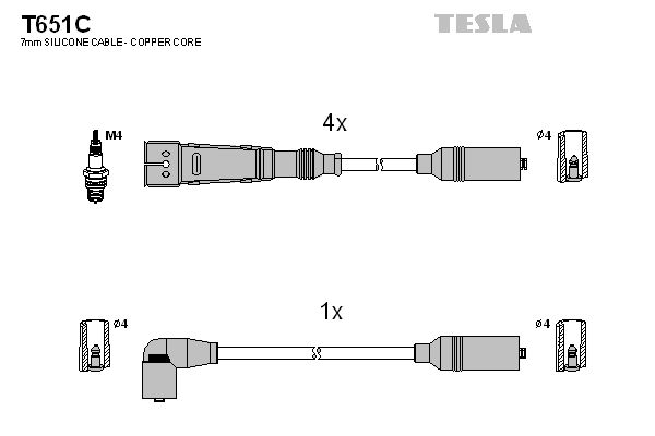 Комплект проводів високої напруги, Tesla T651C