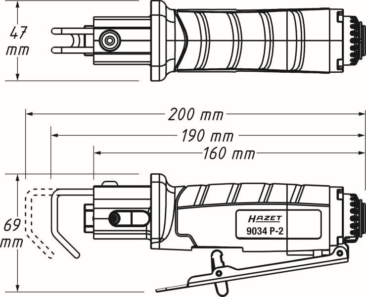 HAZET 9034P-2 Jigsaw (compressed air)