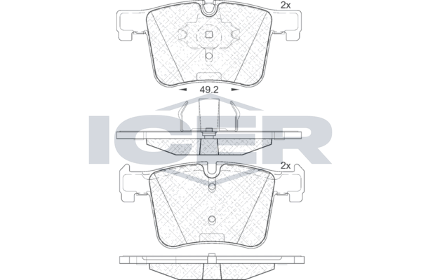 Комплект гальмівних накладок, дискове гальмо, гальмівна система Bosch, BMW 1 (F20)/2 (F22)/3 (F30)/4 (F32) 11-, Icer 182020