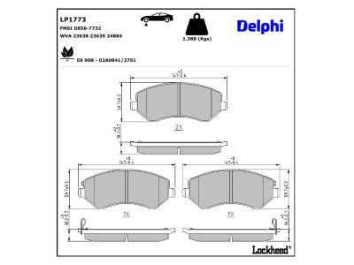 DELPHI LP1773 - Brake Pad Set, disc brake