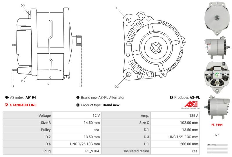 AS-PL A9194 Alternator