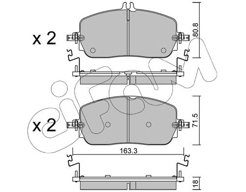 CIFAM Mercedess Колодки гальмівні передні W206, S206