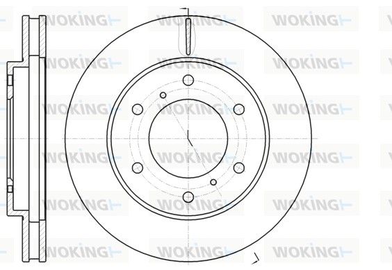 Гальмівний диск, передня вісь, з вентиляцією, 294мм, кількість отворів 6, Mitsubishi L200 05> /Pajero Sport II (D61118.10) WOKING, Woking D61118.10