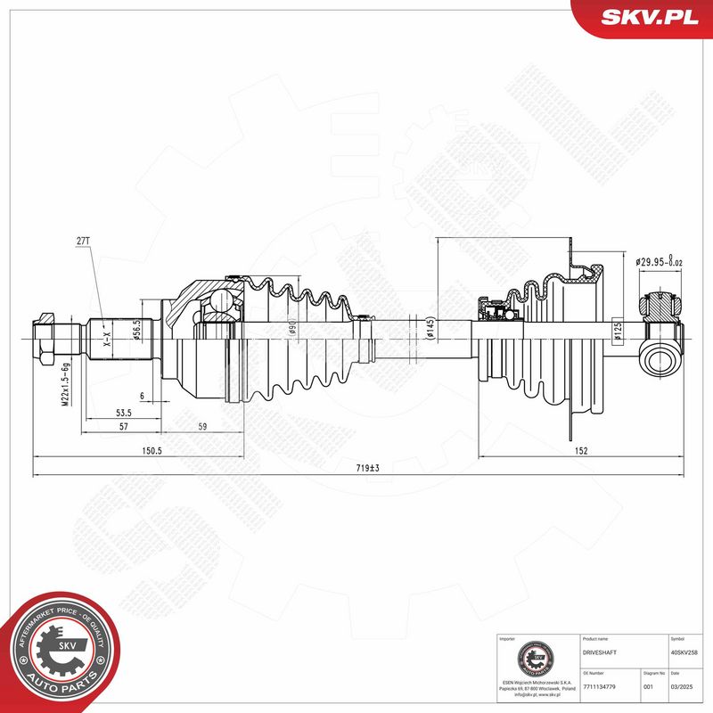 ESEN SKV 40SKV258 Pusašis