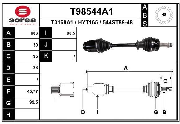 EAI hajtótengely T98544A1