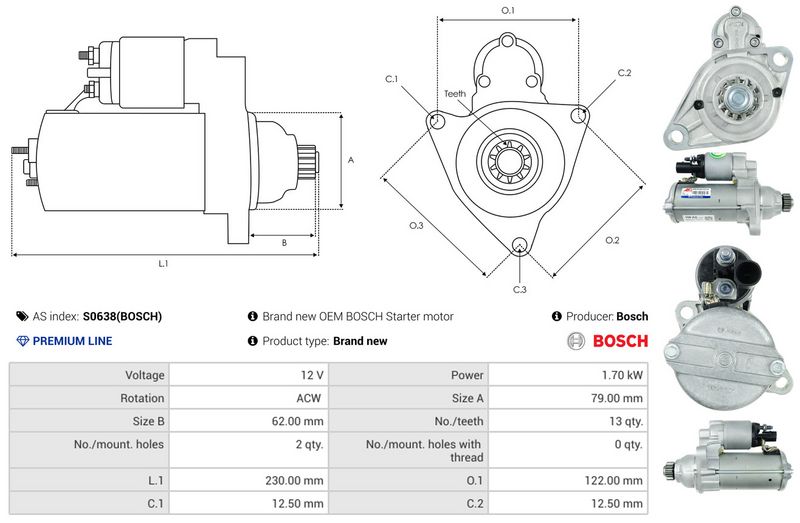 AS-PL S0638(BOSCH) Starter