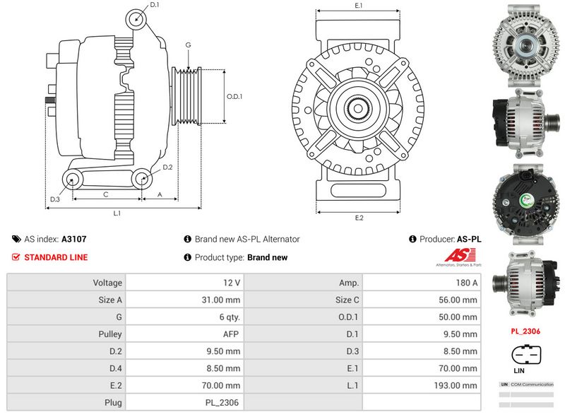 AS-PL A3107 Alternator