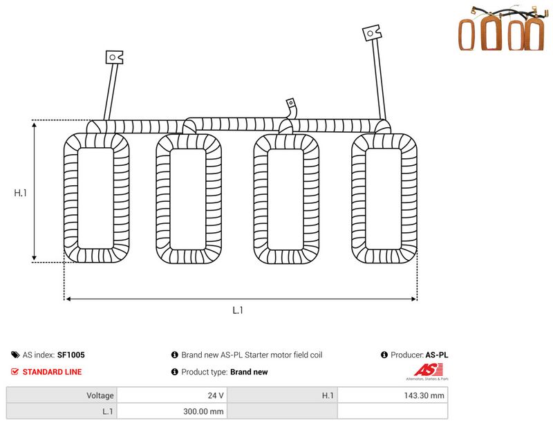 AS-PL SF1005 Field Winding, starter